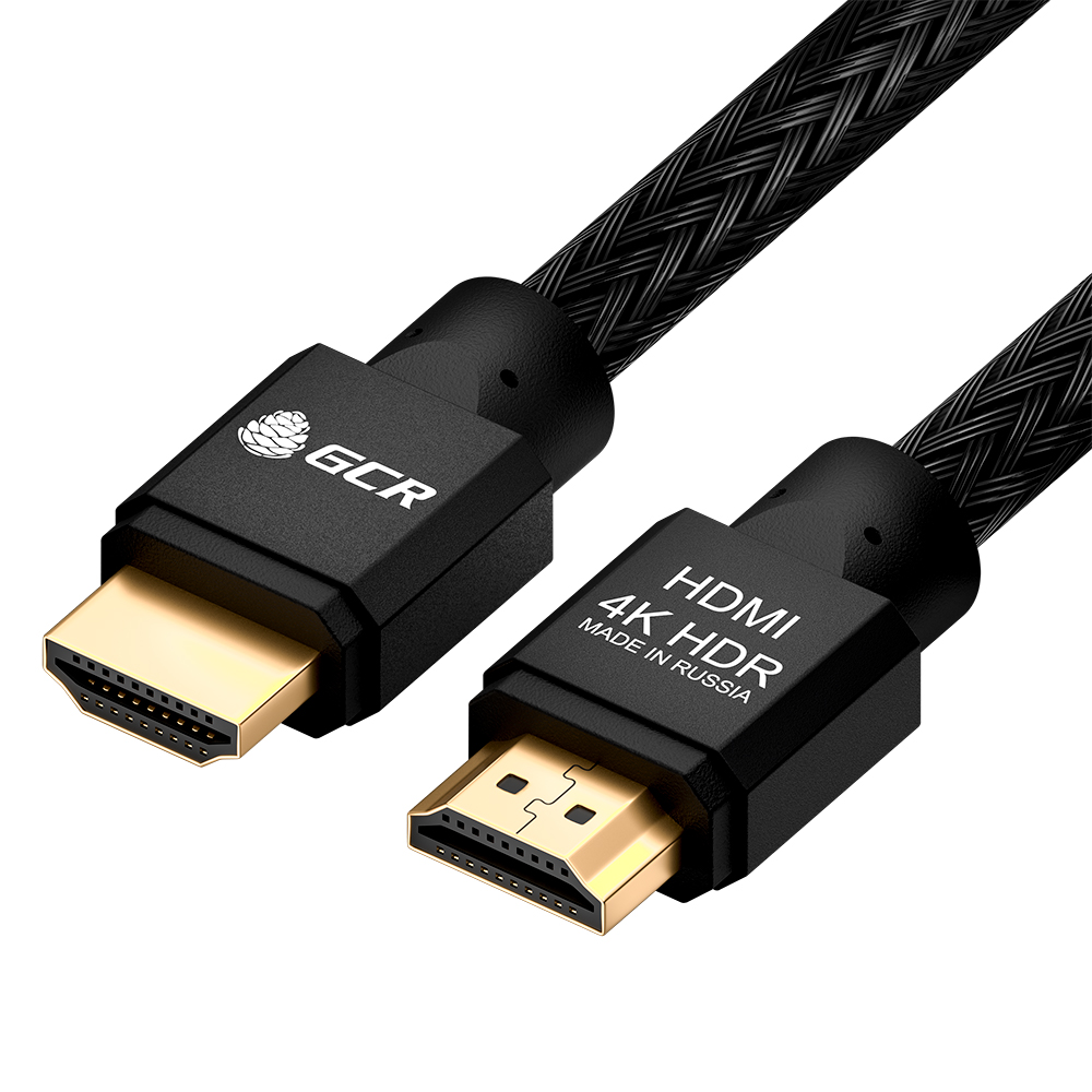 Кабель интерфейсный HDMI Greenconnect GCR-51307 1.0m версия 2.0, HDR 4:2:2, Ultra HD, 4K 60 fps 60Hz/5K*30Hz, 3D, AUDIO, 18.0 Гбит/с, 28/28 AWG, OD7.8