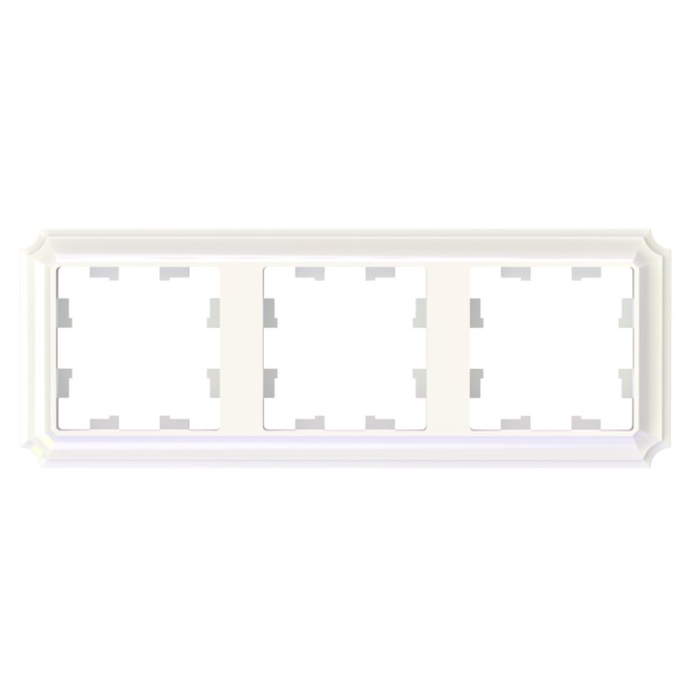 Рамка тройная Systeme Electric ATN100403 AtlasDesign ANTIQUE универсальная, Жемчуг