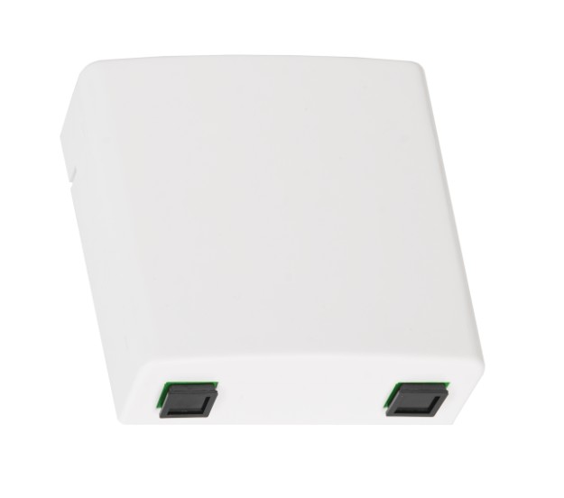 Абонентская розетка NIKOMAX NMF-WO02SCAS2-CS-WT (кросс), укомплектованная на 2 порта SC/APC, SM 9/125 OS2, пластиковая, белая, в комплекте: адаптеры,