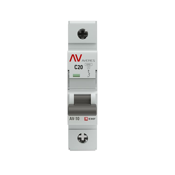 Автоматический выключатель EKF mcb10-1-20C-av AV-10 1P 20A (C) 10kA AVERES