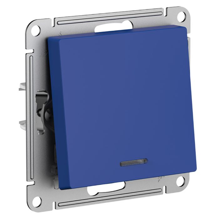 Переключатель одноклавишный Systeme Electric ATN001163 AtlasDesign с подсветкой, сх.6а, 10АХ, механизам, Аквамарин