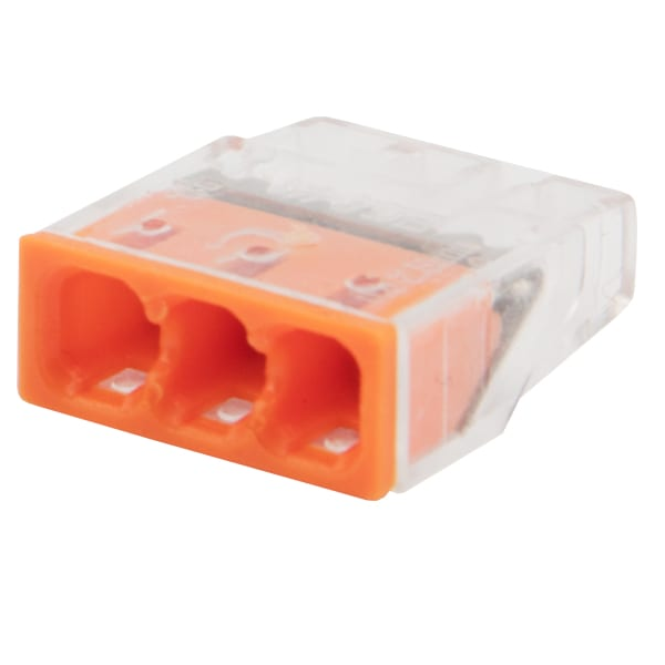 Клемма Rexant 07-3212-20 экспресс СМК 2273-203, 3-проводная 0.5-2.5 мм2, прозрачная, блистер