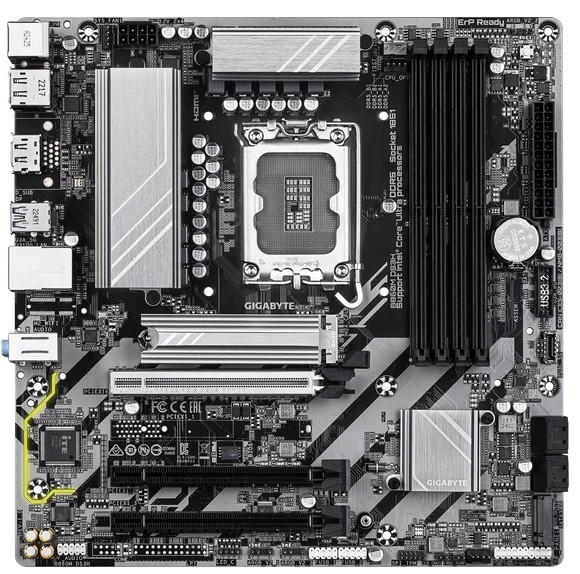 Материнская плата mATX GIGABYTE B860M DS3H (LGA1851, B860, 4*DDR5 (9066), 3*PCIe, 2*M.2, 4*SATA, 3*USB 3.2, 3*USB 2.0, HDMI, DP)