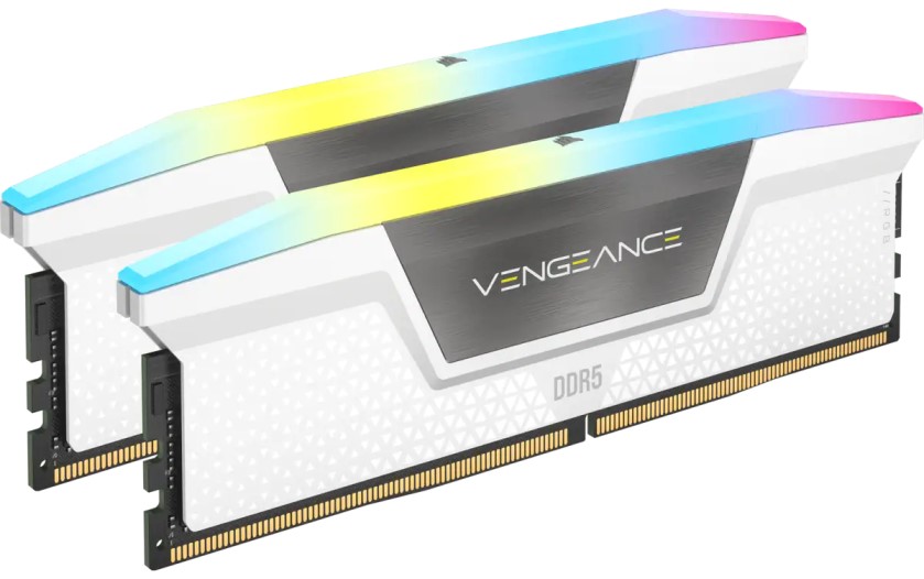 Модуль памяти DDR5 32GB (2*16GB) Corsair Vengeance RGB White CMH32GX5M2B5600C40W PC5-44800 5600MHz CL40 1.25V XMP
