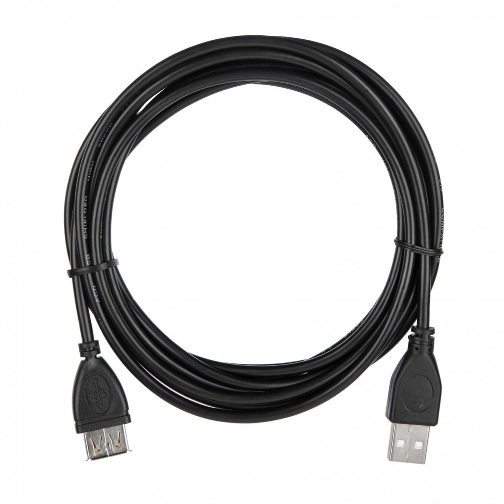 Кабель интерфейсный ACD ACD-U2AAF-30L USB 2.0, A male - A feмale, (7/0.12BC+PE)*1P+(7/0.12BC+PE)*2C+7/0.12BC+AL+PVC OD4.0, черный, 3м (742064)