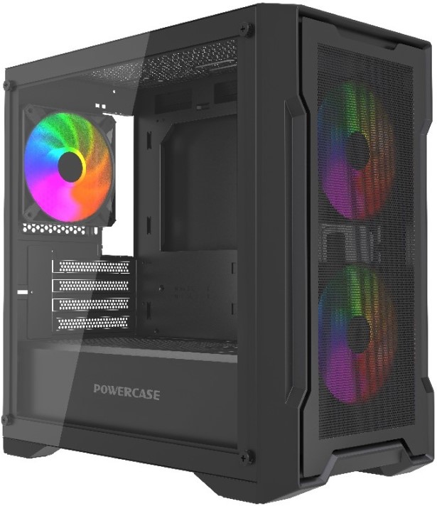 Корпус mATX Powercase Mistral Micro X3B CMMXB-A3 черный, без БП, боковая панель из закалнного стекла, 2*USB 2.0, USB 3.0