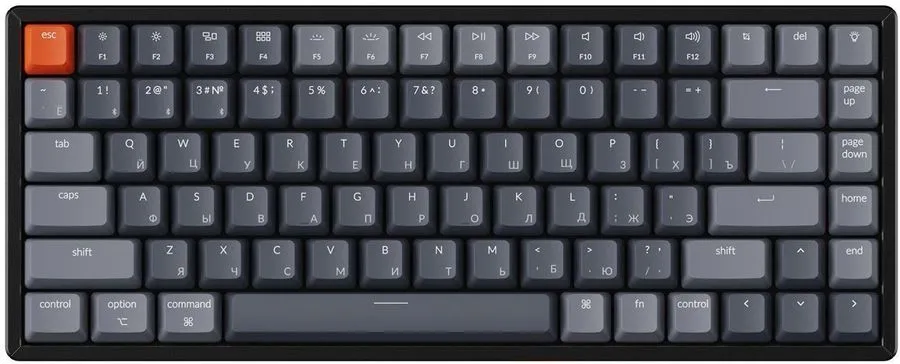  Клавиатура беспроводная Keychron K2 K2-C2H 84 клавиши, алюминиевый корпус, RGB подсветка, Hot-Swap, Gateron Blue Switch