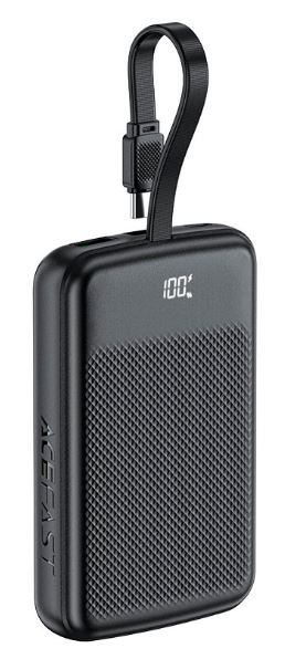 Аккумулятор внешний портативный ACEFAST M13 PD 22.5W Power Bank With Cable 10000Mah. Цвет: черный