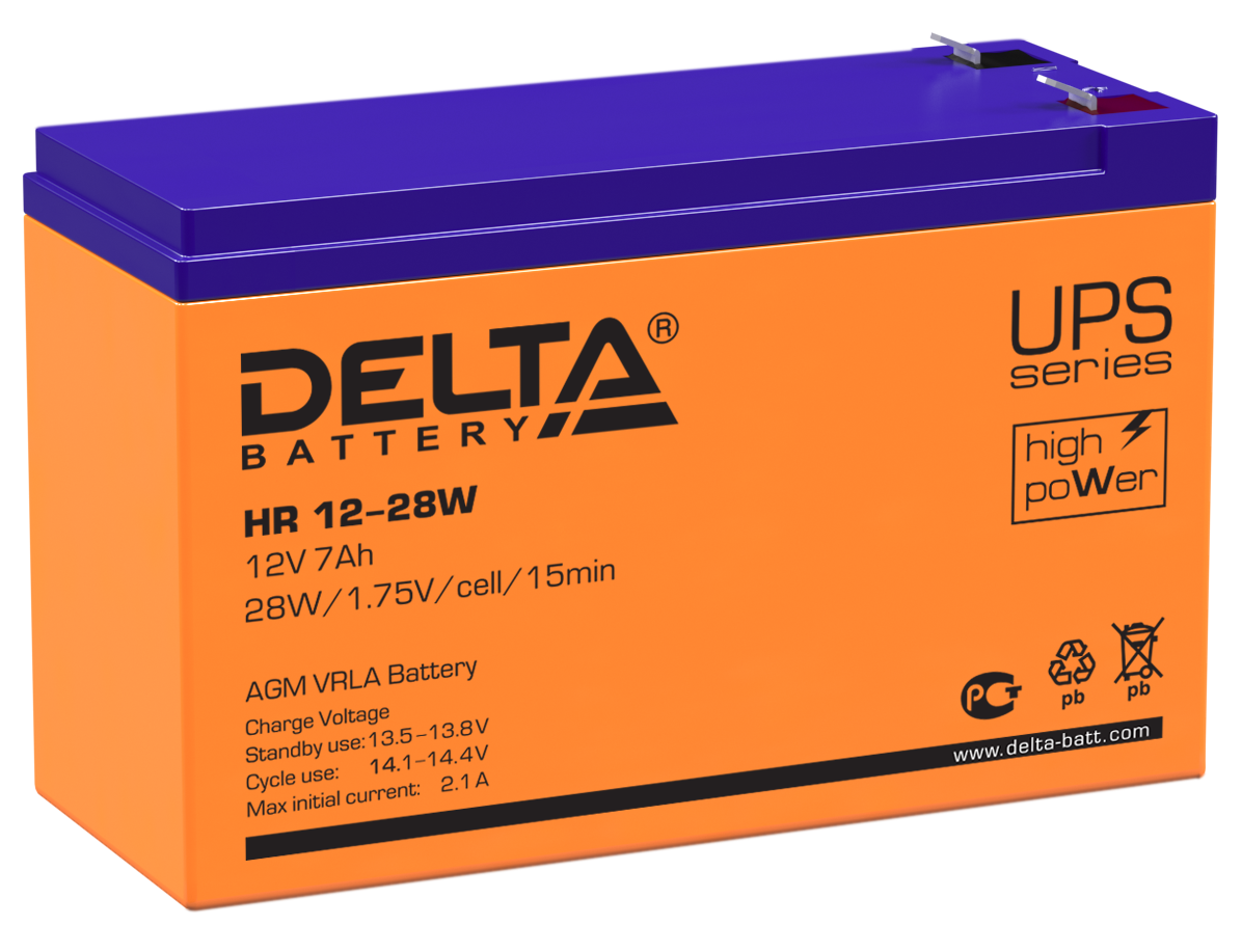 Батарея Delta HR 12-28 W 12В, 7Ач, 151/65/100