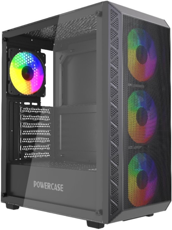Корпус ATX Powercase Mistral S4B CMSB-L4 черный, без БП, боковая панель из закалнного стекла, 2*USB 2.0, USB 3.0