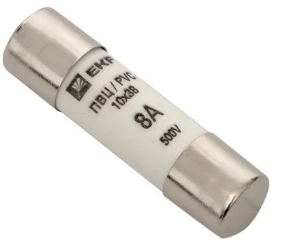 Предохранитель EKF pvc-10x38-8 цилиндрический ПВЦ (10х38) 8А