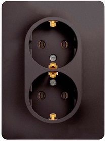 Розетка Schneider Electric GSL001324 GLOSSA двойная с заземлением в сборе (графит)
