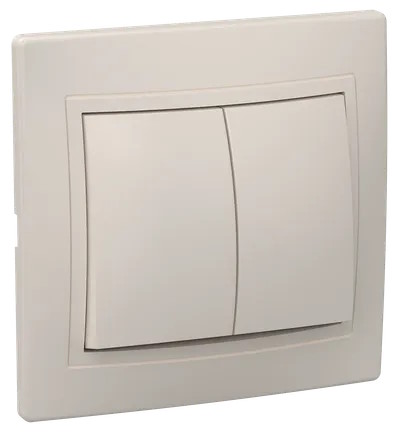 Выключатель IEK EVK20-K33-10-DM 2-кл. СП Кварта 10А IP20 ВС10-2-0-ККм кремовый