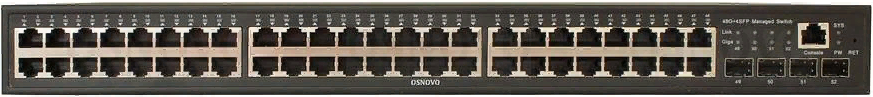 Коммутатор управляемый OSNOVO SW-48G4X-2L L3 PoE на 48xGE RJ-45 + 4х10G SFP+ порта