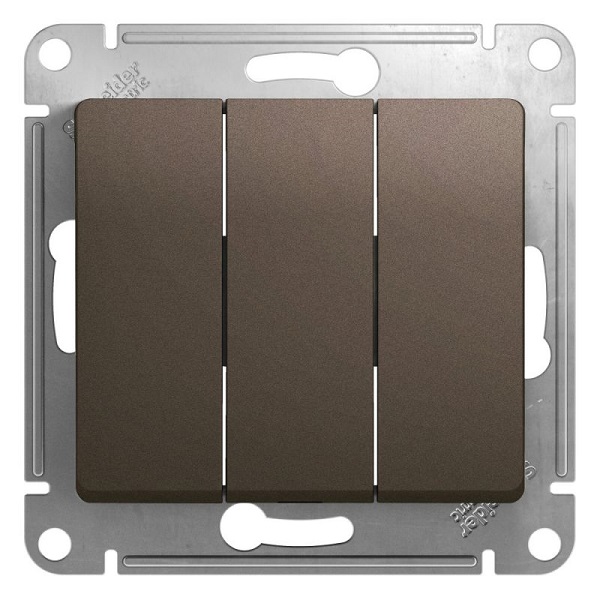 Выключатель Schneider Electric GSL000831 3-клавишный сх.3, 10AX шоколад