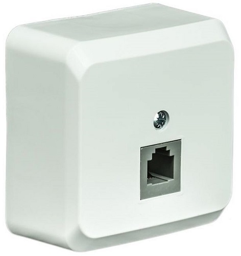 Розетка Schneider Electric TELA-001B Этюд Белый Розетка телефонная, 1-ая, наружная, на 6 контактов, IP20 (белая)