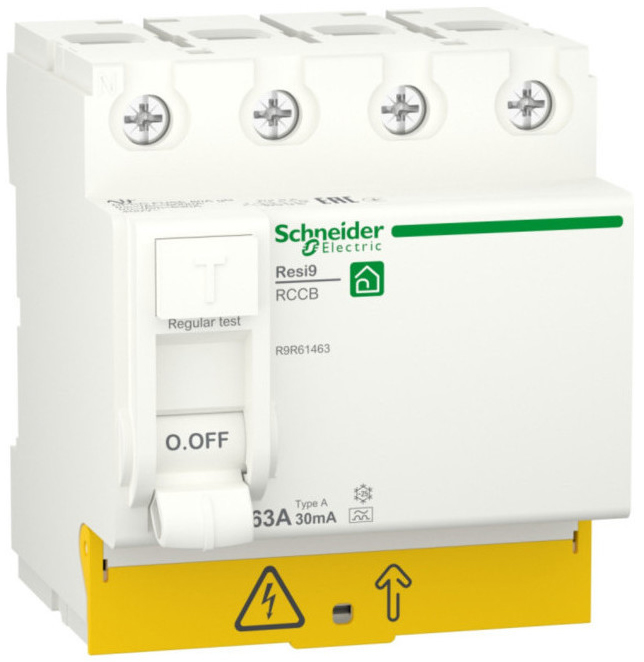 Выключатель Schneider Electric RESI9 R9R61463 дифференциального тока (УЗО) 63А 4P 30мА тип A