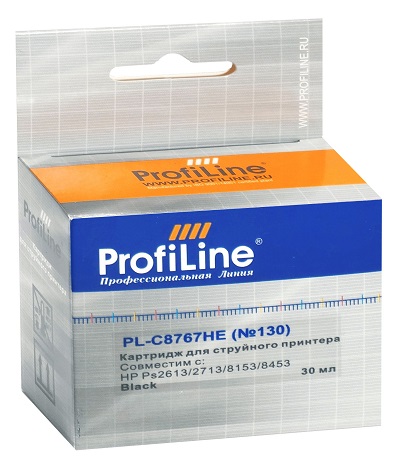 Картридж ProfiLine PL-C8767HE-Bk №130 для принтеров HP PS2613/2713/8153/8453/K7103 Black пигмент ProfiLine