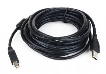 Кабель интерфейсный USB 2.0 Gembird AM/BM Pro, 3.0 м, экран, феррит.кольцо, черный, пакет
