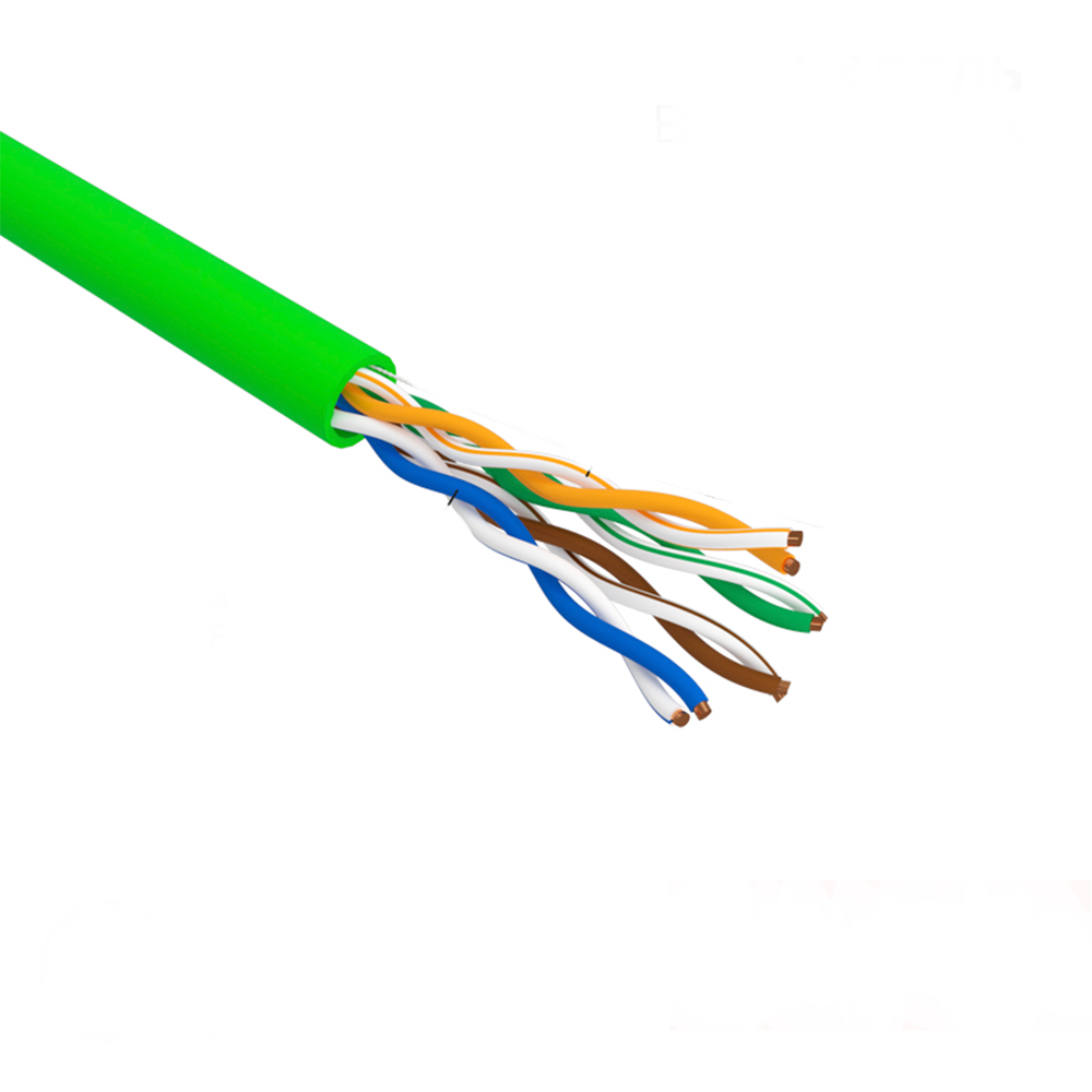 Кабель витая пара U/UTP 5e кат. 4 пары Rexant 01-0061 нг(А)-LSLTx, 4х2х0,52мм, 24AWG, INDOOR, SOLID, зеленый, 305м