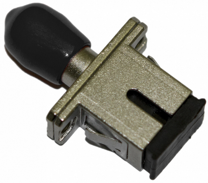 Адаптер проходной Hyperline FA-S11Z-SC/ST-N/BK-SL SC-ST, SM/MM, simplex, корпус металл, черные колпачки