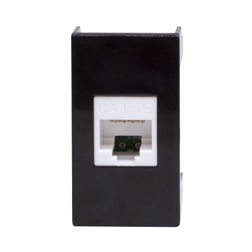 Розетка DKC 45238 компьютерная RJ-45 модульная, кат.5E, цвет черный, 1 модуль, Viva