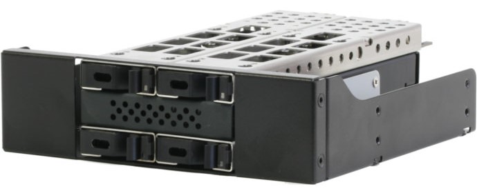  Корзина Procase N2-104-M2-BK 4*M.2 NVMe Gen3 SSD (length 2242/2260/2280), PCIe x4 NVMe and PCIe-AHCI M.2 SSD (черный) hotswap mobie rack module 5.25