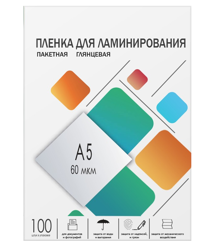 Пленка ГЕЛЕОС LPA5-60 для ламинирования, А5, 154х216, 100шт, 60 мкм