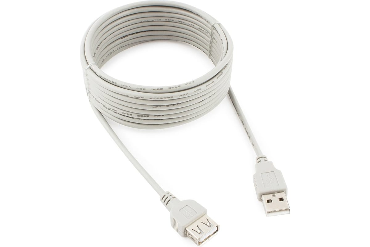 Кабель интерфейсный USB 2.0 удлинитель Gembird AM/AF 4.5 м, пакет