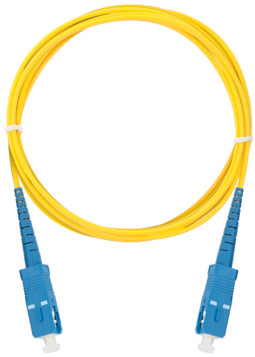 Патч-корд волоконно-оптический NikoMax NMF-PC1S2C2-SCU-SCU-001 simplex SC/UPC-SC/UPC стандарта OS2 LSZH нг(A)-HFLTx, 2мм, желтый, 1м