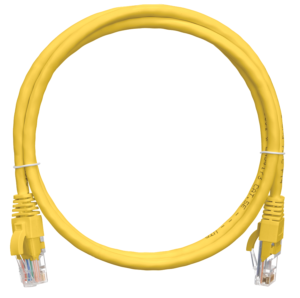 Кабель патч-корд U/UTP 5e кат. 0,5м. NikoMax NMC-PC4UD55B-005-C-YL 2хRJ45/8P8C, T568B, Molded, BC (чистая медь), 24AWG, LSZH нг(А)-HFLTx, желтый