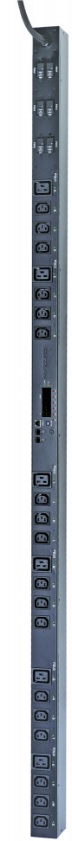 Блок розеток Eurolan 60A-67-66-24BL управляемый PRO вертикальный 0U с функцией коммутации и мониторинга каждой розетки, 32/400 (3 фазы), 18 C13 + 6 C1