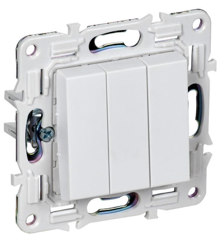 Выключатель трехклавишный IEK SK-V30-0-10-K01 SKANDY 10А SK-V11W арктический белый