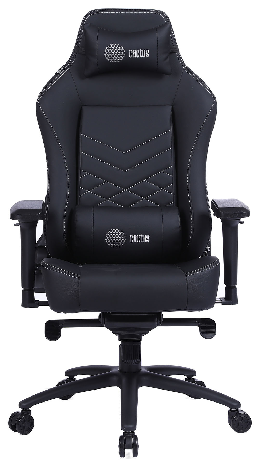 Кресло Cactus CS-CHR-0112BL игровое, черный эко.кожа металл
