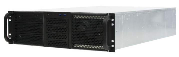 Корпус серверный 3U Procase RE306-D3H9-FC8-55 3x5.25+9HDD,черный,без блока питания(2U,2U-redundant),глубина 550мм,MB CEB 12x10.5,8slot,панель вентил