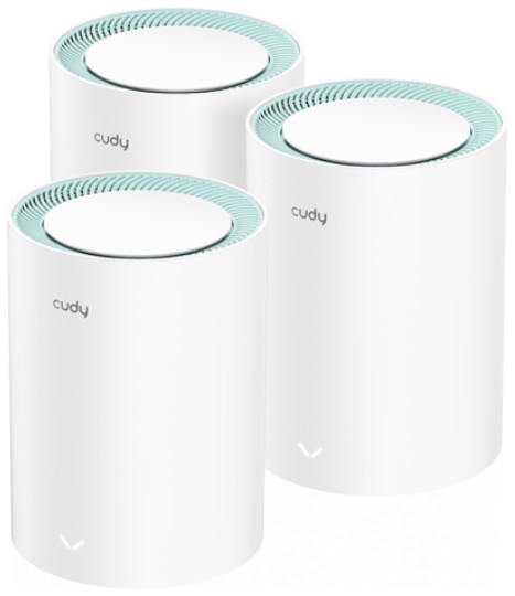  Роутер Cudy M1300(3-Pack) AC1200 Wi-Fi Gigabit Mesh Solution, Chipset MT7621+MT7613B+MT7603, Dual-Band, 867Mbps at 5GHz + 300Mbps at 2.4GHz, 802.11ac/