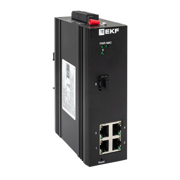Коммутатор промышленный управляемый EKF TSX-ML2-1GX/SFP-4GTP уровня L2 ML2-1GX/SFP-4GTP 1 порт 1000Base-X SFP 4 порта 10/100/1000Base-T(X) RJ45 c PoE