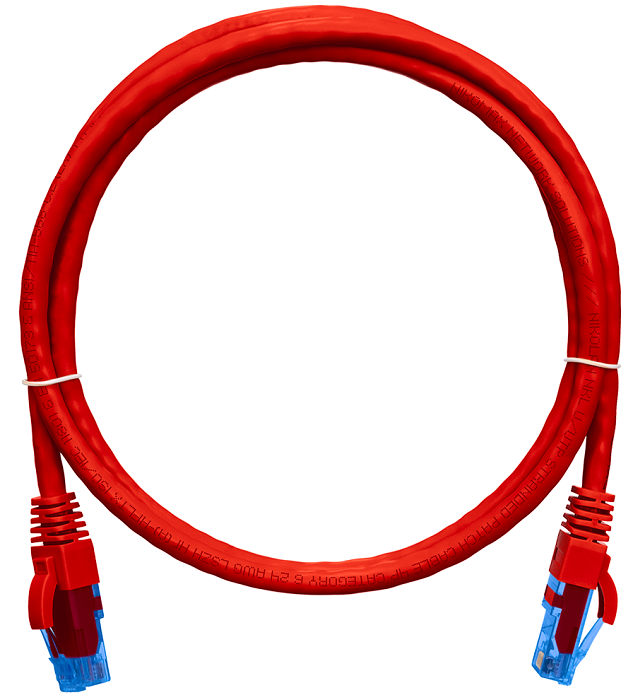 Кабель патч-корд U/UTP 6 кат. 3м NikoMax NMC-PC4UE55B-030-C-RD 2хRJ45/8P8C, T568B, Molded, 24AWG (7х0,205мм), BC (чистая медь), LSZH нг(А)-HFLTx, крас