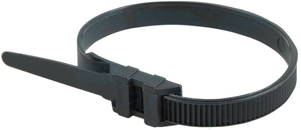 Хомут Rexant 07-0269 усиленный с двойным горизонтальным замком nylon-12  260 x 9мм чёрный
