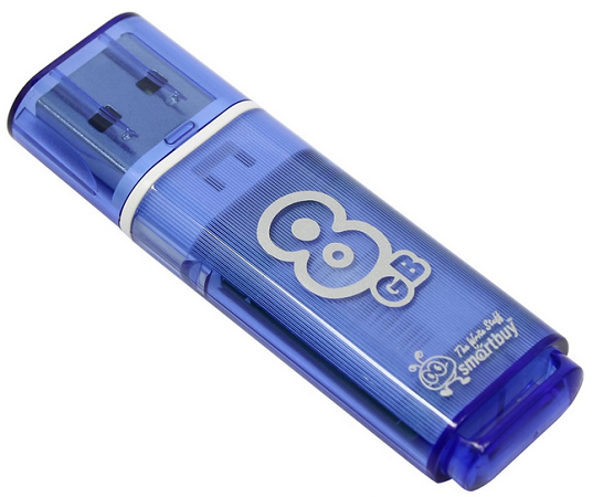 Накопитель USB 2.0 8GB SmartBuy SB8GBGS-B Glossy синий