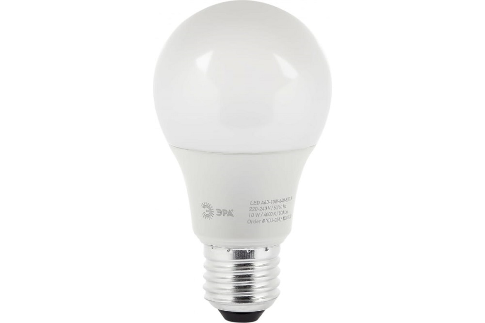 Лампа светодиодная ЭРА Б0049635 LED A60-10W-840-E27 R (диод, груша, 10Вт, нейтр, E27) (10/100/2000)