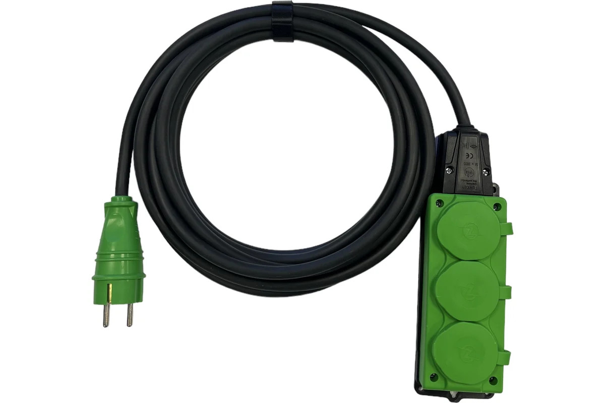 Удлинитель силовой iTOK i-CONNECT-COLOR-SU-KG-315-3-54-40-GREEN тип SU серии iCONNECT COLOR с заземлением КГтп-ХЛ 3х1,5 мм 3 гнезда IP54 ГОСТ цвет зел