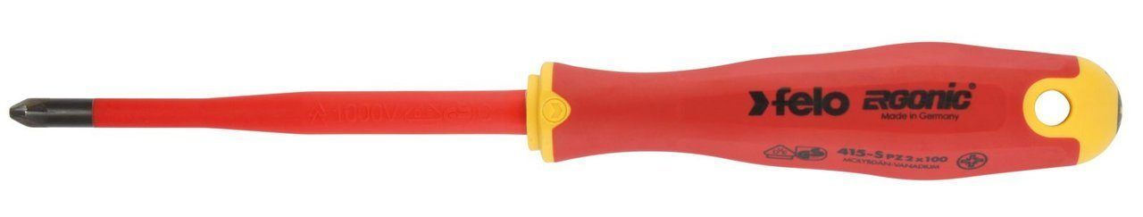 Отвертка Felo 41529390 диэлектрическая PZ 2х100 Slim Ergonic