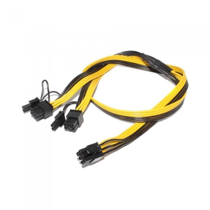  Кабель No name 6pin-2 x 6+2pin 6 pin to 2 x 6+2 pin GPU power adapter splitter cable