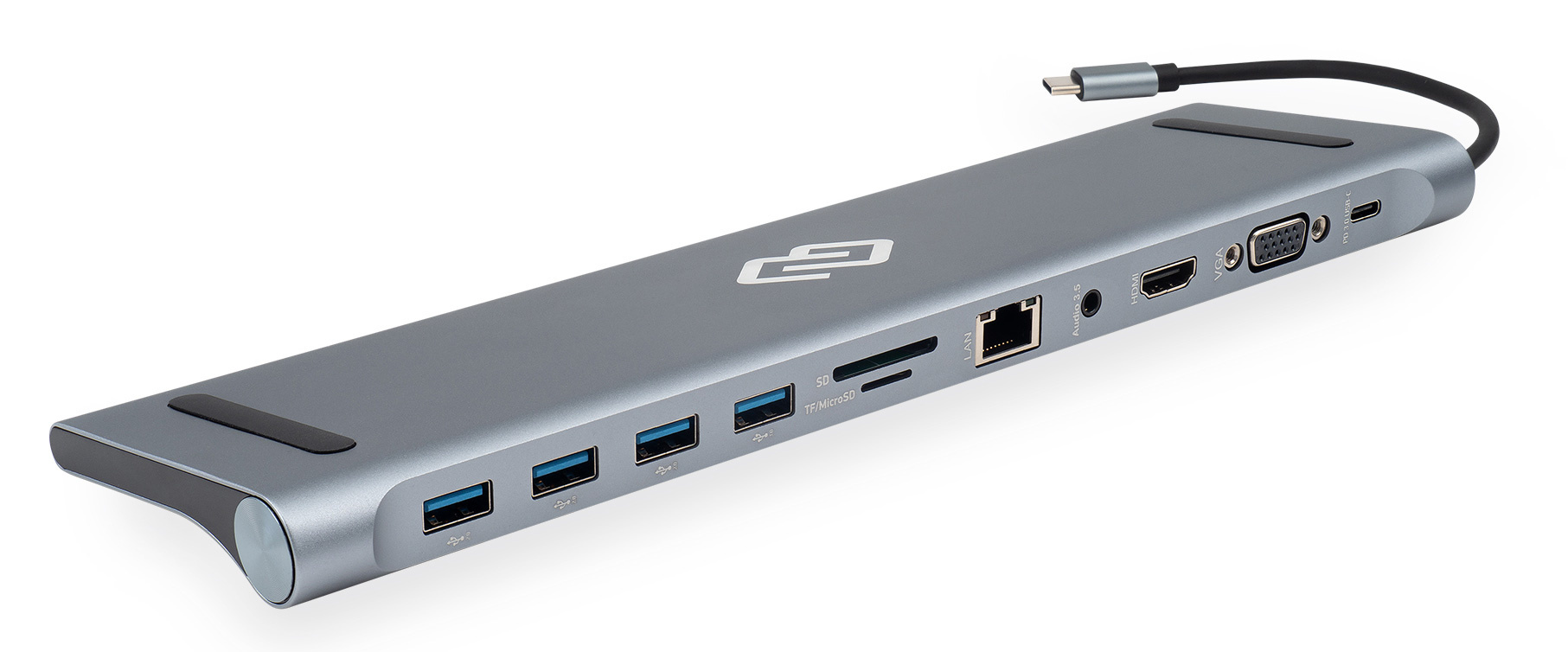 Док-станция Digma DS-950 Type-C to HDMI (4K@30Hz, FULL HD@60Hz), VGA, USB-C PD 87W, SD/microSD, RJ-45, 3.5mm audio, USB 3.0, 3xUSB 2.0