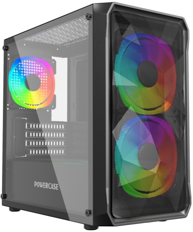 Корпус ATX Powercase Mistral AY3B ARGB CMAYB-A3 без БП, черный, боковая панель из закалённого стекла, USB 3.0, 2*USB 2.0