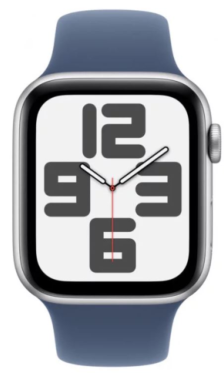 Часы Apple Watch SE GPS 44mm MXEQ3 Silver Aluminium Case with Denim Sport Band - S/M