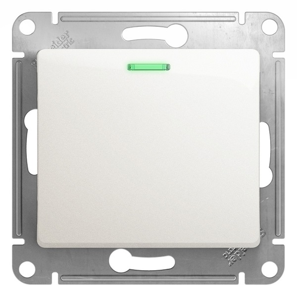  Выключатель Schneider Electric GSL000613 1-клавишный с подсветкой сх.1а, 10AX перламутр