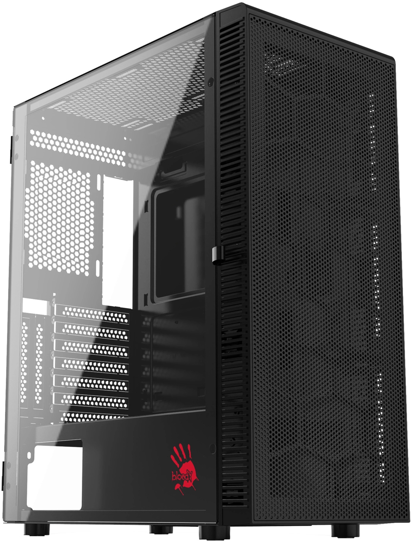 Корпус ATX Bloody BD-CC116-BK без БП, боковая панель из закалённого стекла, USB 2.0, USB 3.0
