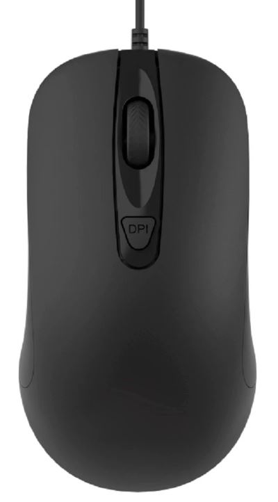 Мышь CBR CM 110 Black USB, оптич., 800/1200/1600/2400 dpi, 4 кн., 1.8 м, резиновое колесо прокрутки